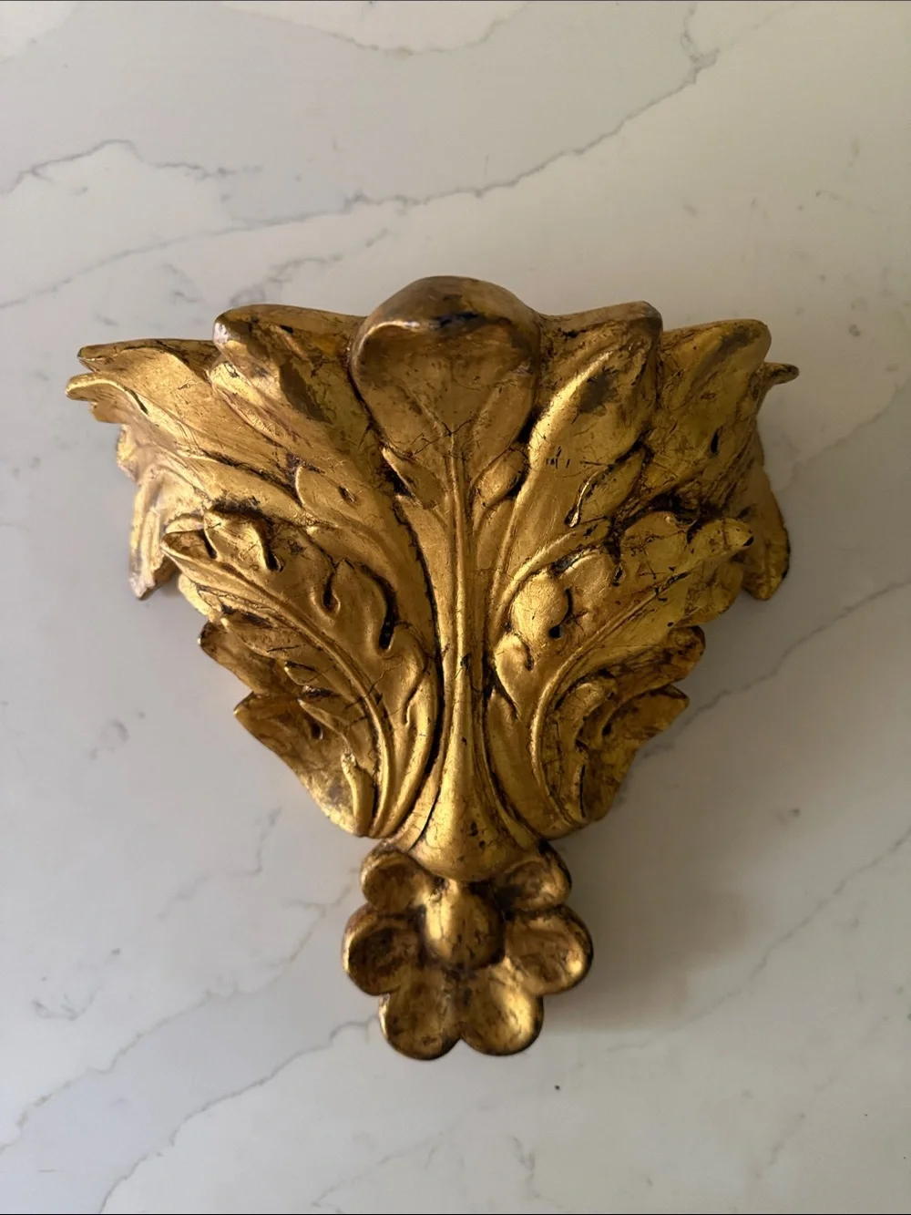 Vintage Ethan Allen Home Interiors Gold Gilded Ornate Corbel Shelf Decor